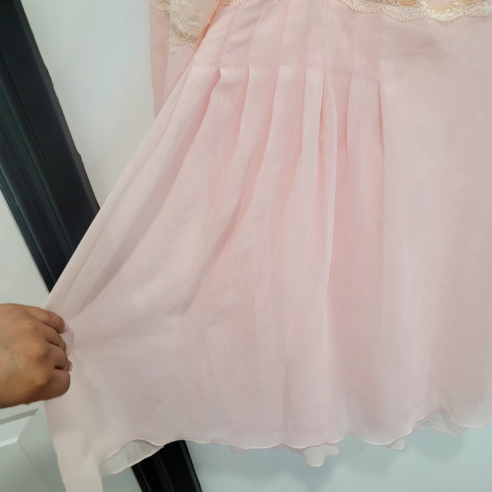Vintage Victoria's Secret Babydoll Dress M Pink Coquette Lace Nightie Y2K - Picture 11 of 16